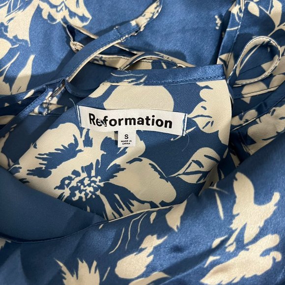 💜SPECIAL SALE💜Reformation Alisal Silk Dress in Cyanotype - Picture 9 of 16